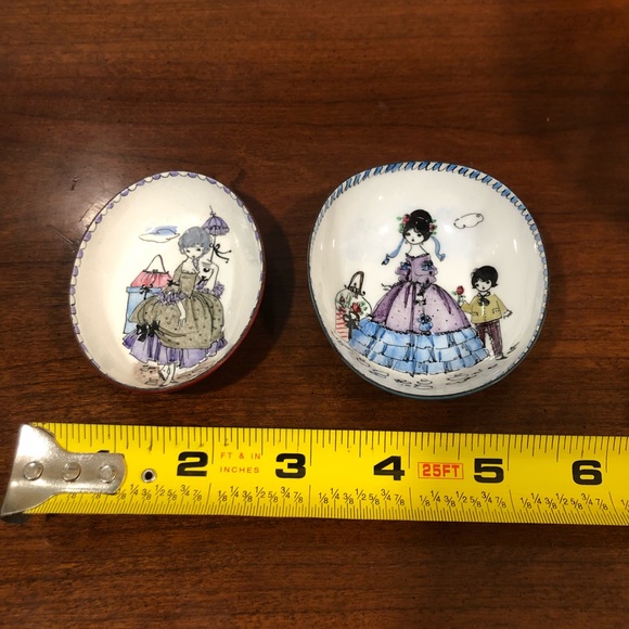 Hand painted enamel trinket dishes - Picture 8 of 10